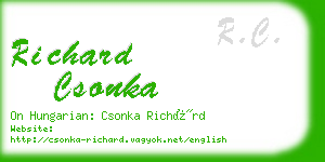 richard csonka business card